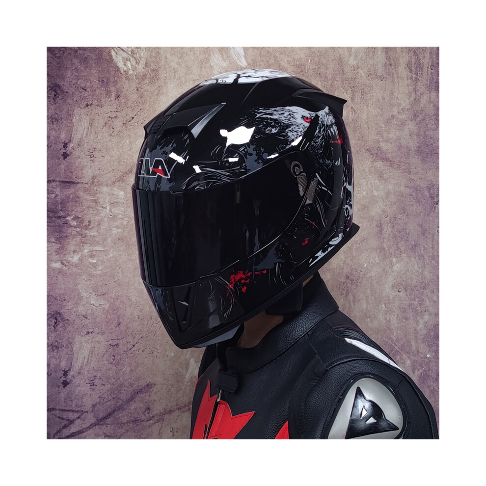 (M, 23) motorcycle helmet men's and women's full helmet winter locomotive personality electric car helmet tail grey couple-image-OPC-PGD7MWF-NEW