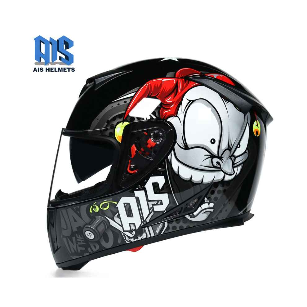 (XL, 1) motorcycle helmet men's and women's full helmet winter locomotive personality electric car helmet tail grey couple-image-OPC-PGD7MWT-NEW