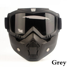 (gray) Tactical Cycling Full Face Anti-fog Mask Helmet Airsoft Protective Paintball Mask with Mouth Filter Safety Goggle Hunting
