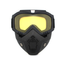(yellow) Tactical Cycling Full Face Anti-fog Mask Helmet Airsoft Protective Paintball Mask with Mouth Filter Safety Goggle Hunting