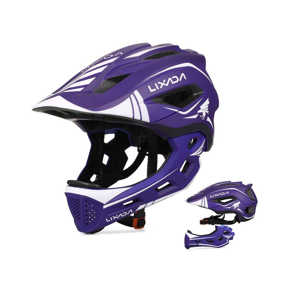 (Blue) Kids Detachable Full Face Helmet Children Sports Safety Bike Helmet Protective Gear Cycling Skateboarding Roller Skating-image-OPC-PGD7NWY-NEW