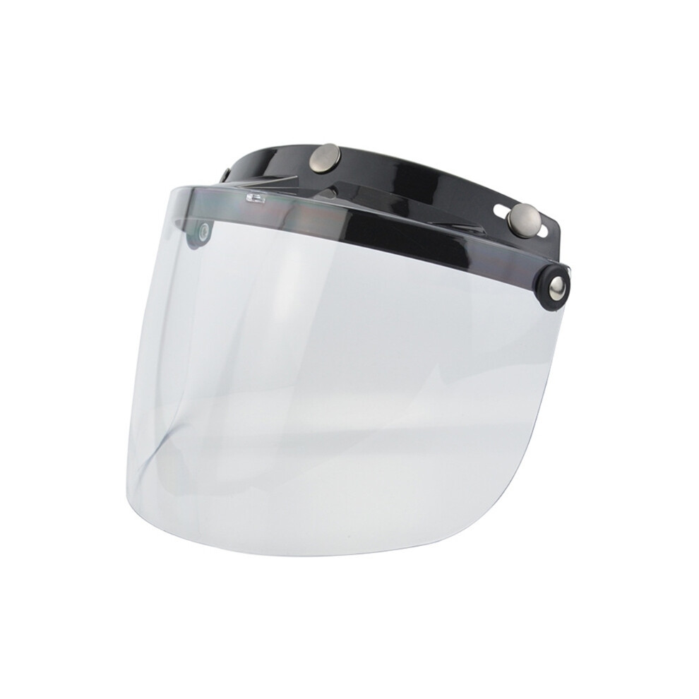 (Clear) Universal Motorcycle Helmets Visor Lens 3 Snap-Button Retrohelmet Brims Goggles Motorcycle Helmets 8130375923399