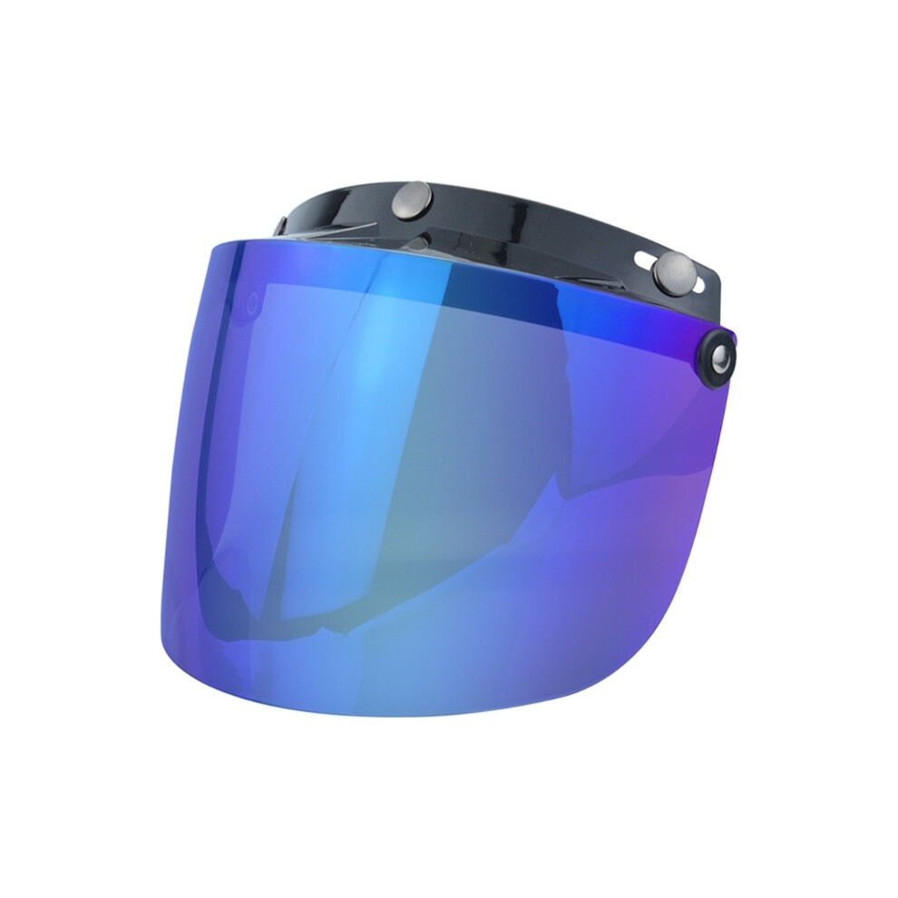 (Color) Universal Motorcycle Helmets Visor Lens 3 Snap-Button Retrohelmet Brims Goggles Motorcycle Helmets 8130375923368