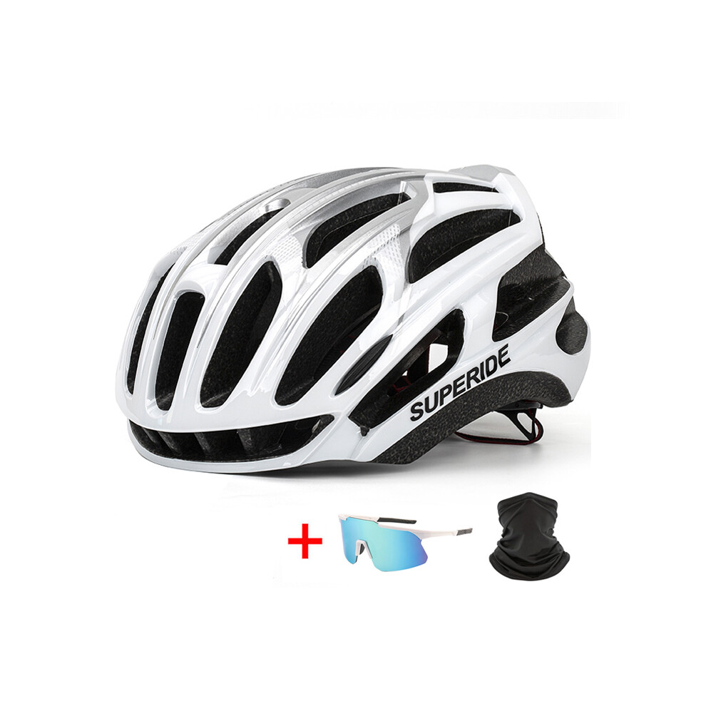 (M-54-58, White 2) SUPERIDE TRAIL DH MTB Bike Helmet with Glasses Ultralight Mountain Bicycle Safety Helmet Men Women Road Riding Cycling-image-OPC-PGD7QBD-NEW