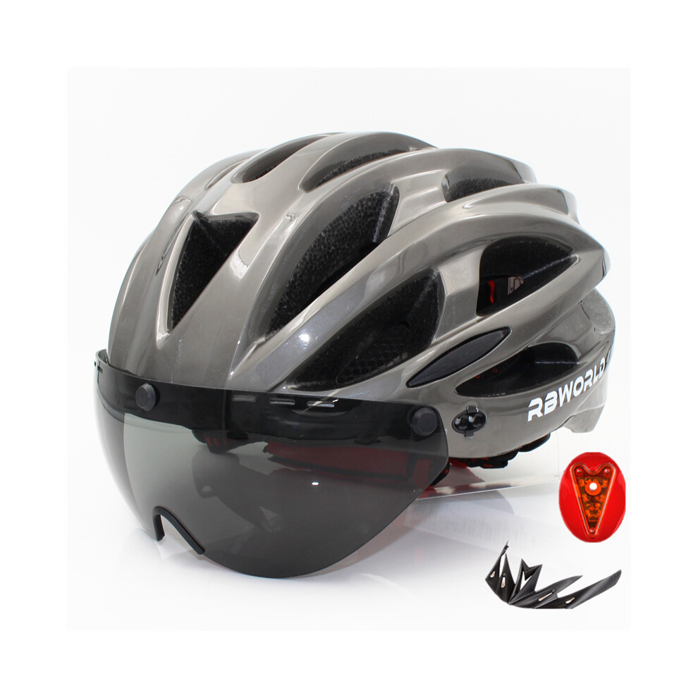 (L-XL, Gray -1 lens) Bicycle Men Women Bike Helmet Back Light MTB Mountain Road Ciclismo Bike Integrally Molded Cycling Helmets Safety Cap-image-OPC-PGD7RK2-NEW