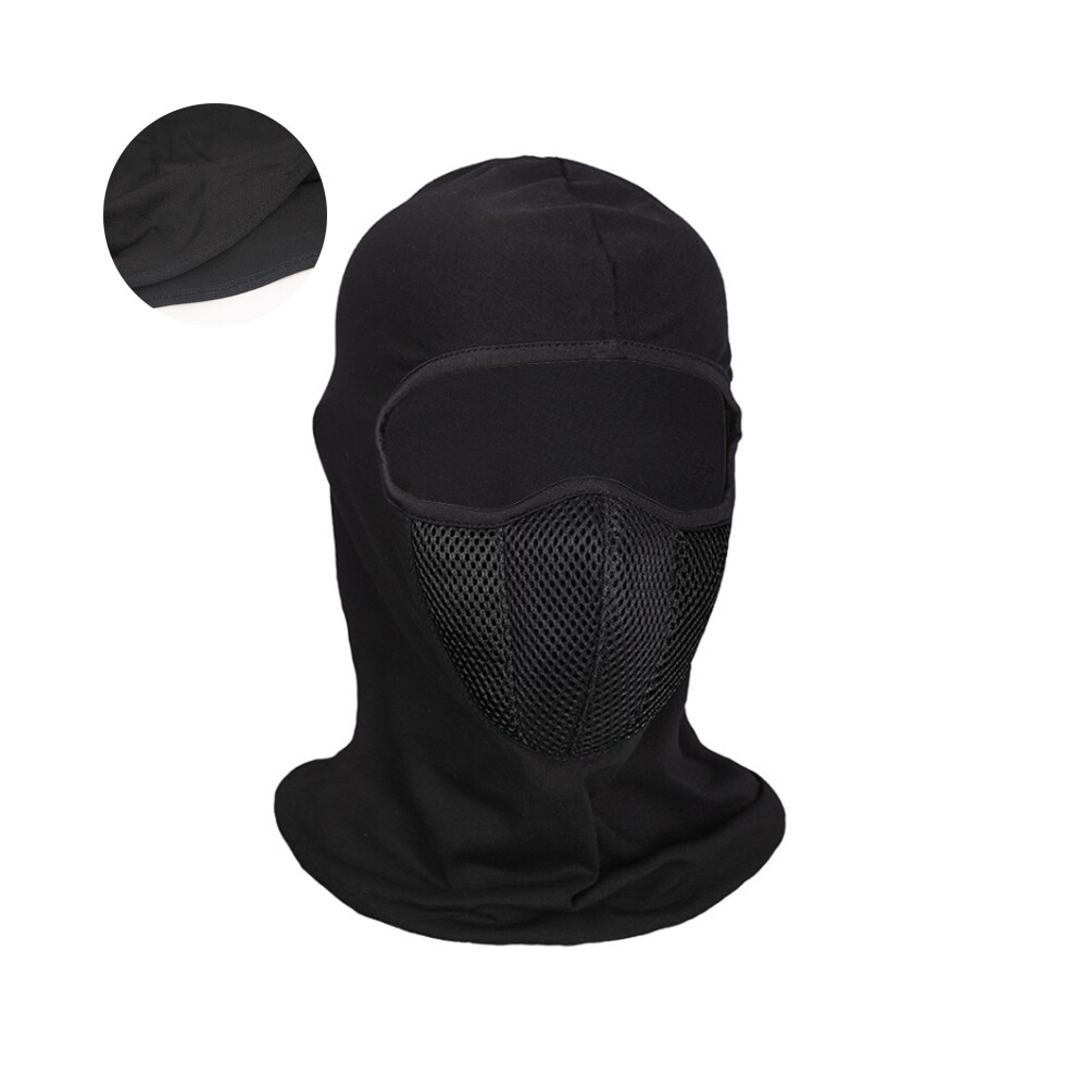 (Black) Motorcycle Full Face Helmet Mask Breathable Motorbike Motocross Helmets Outdoor Riding Neck Face Hood Motorcycle Accessories Black 8130375929889