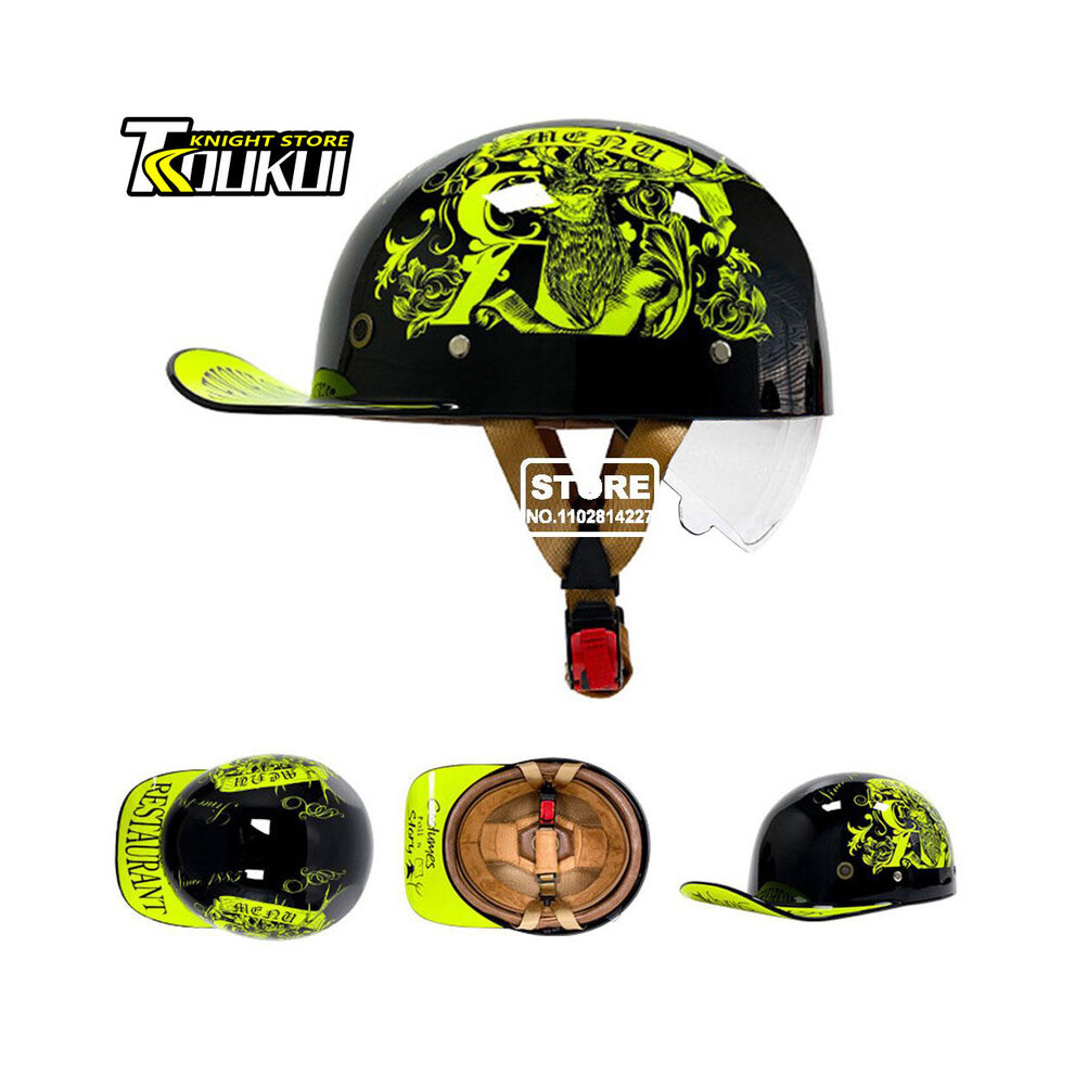 (L, QKE005-1) Motorcycle Helmet Personality Capacete De Moto Helmet Riding Racing Motorbike Half Helmet Men Women Baseball Cap DOT-image-OPC-PGD7TNJ-NEW