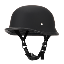 (S, 307 Matte Black) Motorcycle Half Helmet German Leather Vintage Helmet Casco Moto Motorcycle Open Face Helmet Biker Pilot DOT Certification