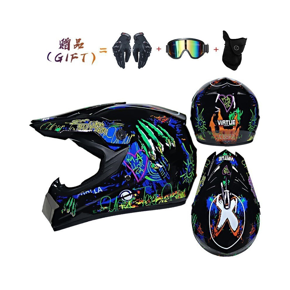 (M, 10) Off-Road Motorcycles Adult Motocross Helmets Atv Downhill Mtb Dh Hood Helmets Capacetes Dot Approved Dot Motorcycle 8130375886618