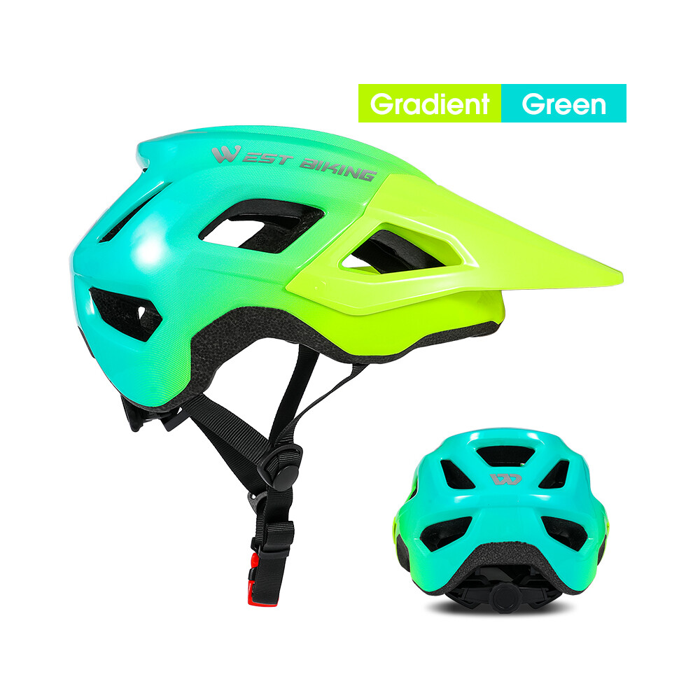 (CN, Gradient Green) Cycling Helmet Women Men Lightweight Breathable Bicycle Safety Cap Outdoor Sport MTB Road Riding Safety Bike Hat-image-OPC-PGD7WV2-NEW