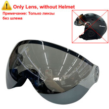 (L(58-61cm), Only Silver Lens) MOON Skiing Helmet Goggles Integrally-Molded PC+EPS High-Quality Ski Helmet Outdoor Sports Ski Snowboard Skateboard