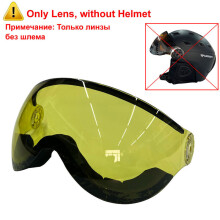 (L(58-61cm), Only Yellow Lens) MOON Skiing Helmet Goggles Integrally-Molded PC+EPS High-Quality Ski Helmet Outdoor Sports Ski Snowboard Skateboard