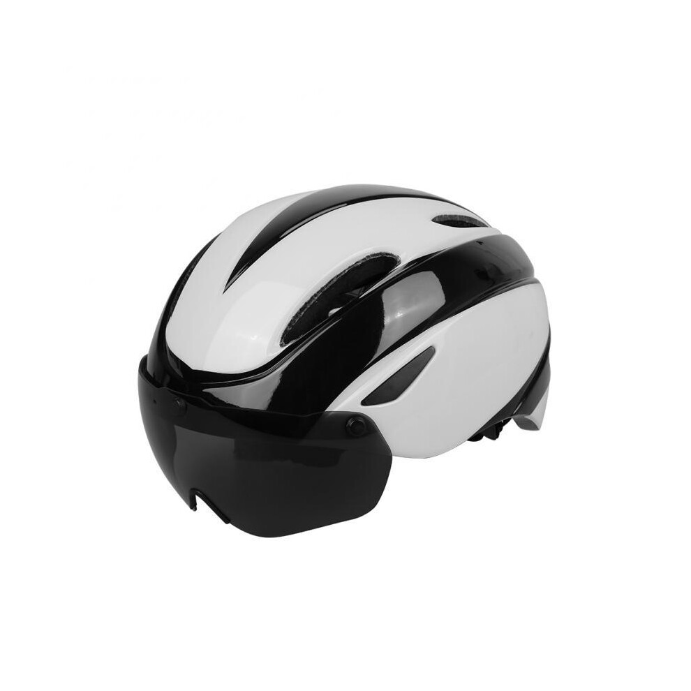 (China, Black And White) Electric Scooter Helmet With Visor Magnetic Goggles 58-61Cm Men Women Road Helmet Motocross Helmets Cycling Equipment White,Black 9393321816988