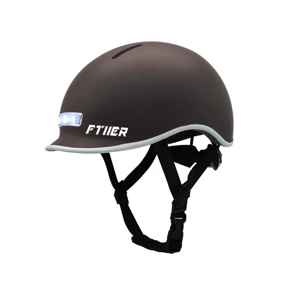 (L 56-61cm, Brown) 2025 Cycling Smart Tail Light Bike Adult Helmet Electric Bicycle MTB Road Scooter For Sport Urban Helmet Men Women-image-OPC-PGD7ZVK-NEW