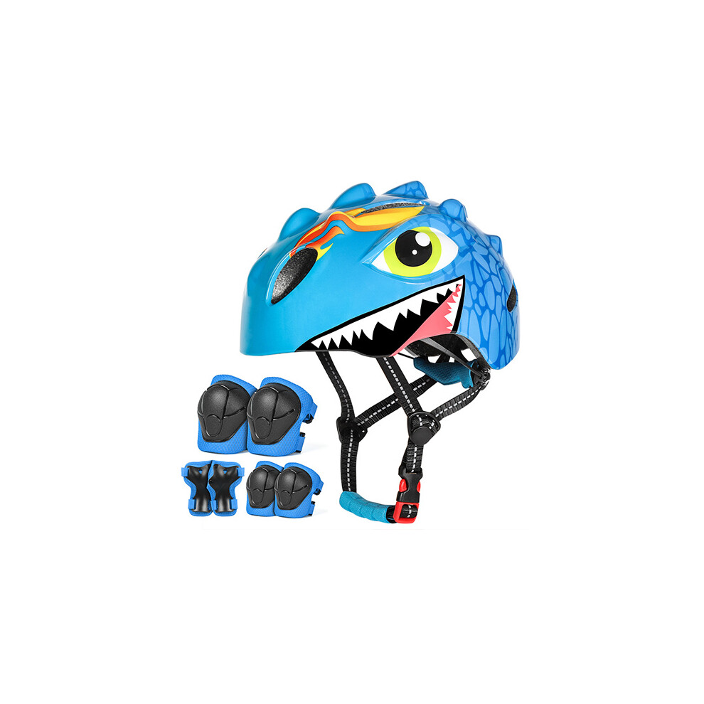(S, Blue Helmet Set) Kids Bicycle Helmet Children Sports Safety Cycling Helmet Knee Elbow Pad Sets Balance Bike Roller Skating Helmet Guard-image-OPC-PGD82DJ-NEW