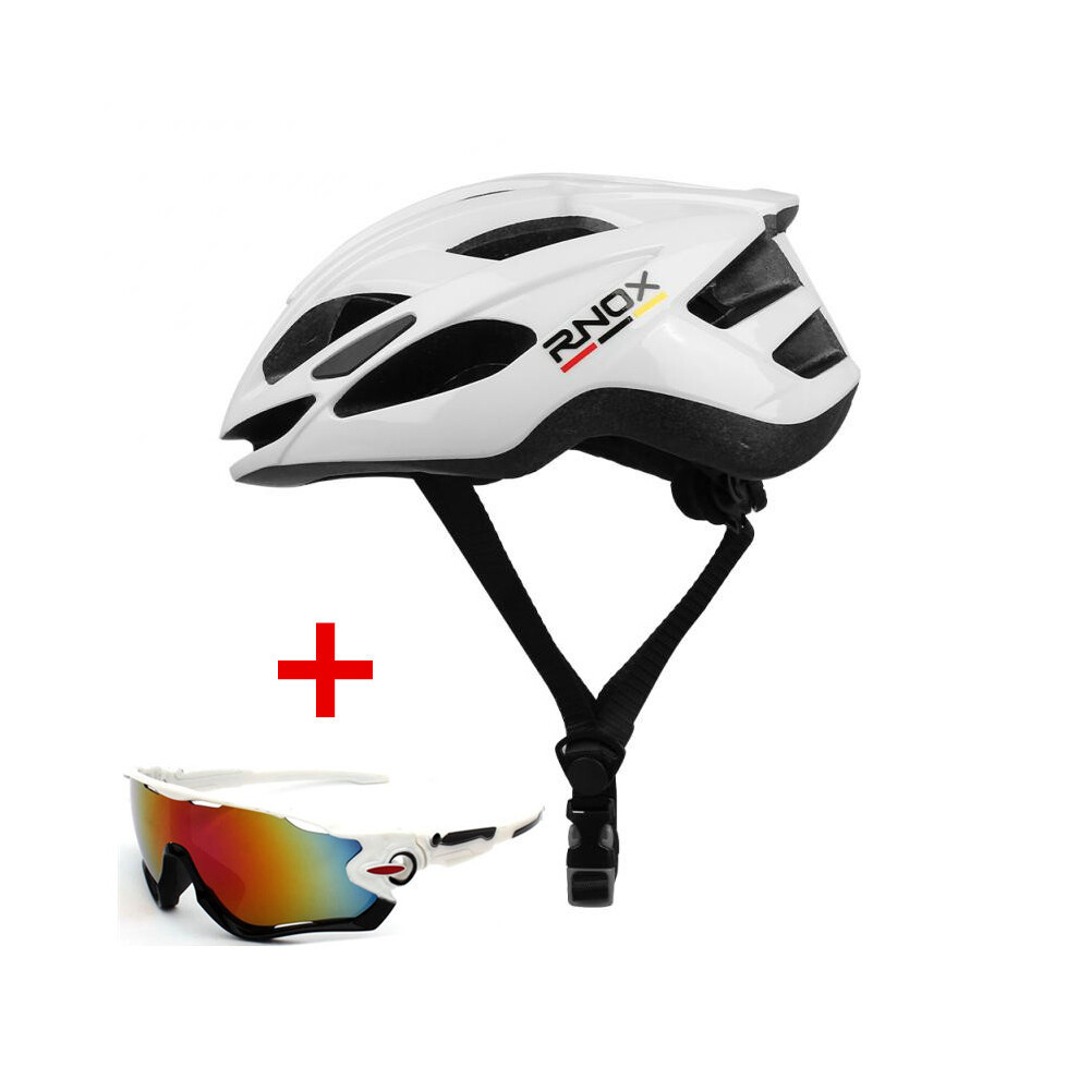 (CHINA, White and glasses) Ultralight Cycling Helmets Cycling Safety Cap Bicycle Helmet for Women Men Racing Bike Equipments 2025 NEW MTB Helmet-image-OPC-PGD866Q-NEW