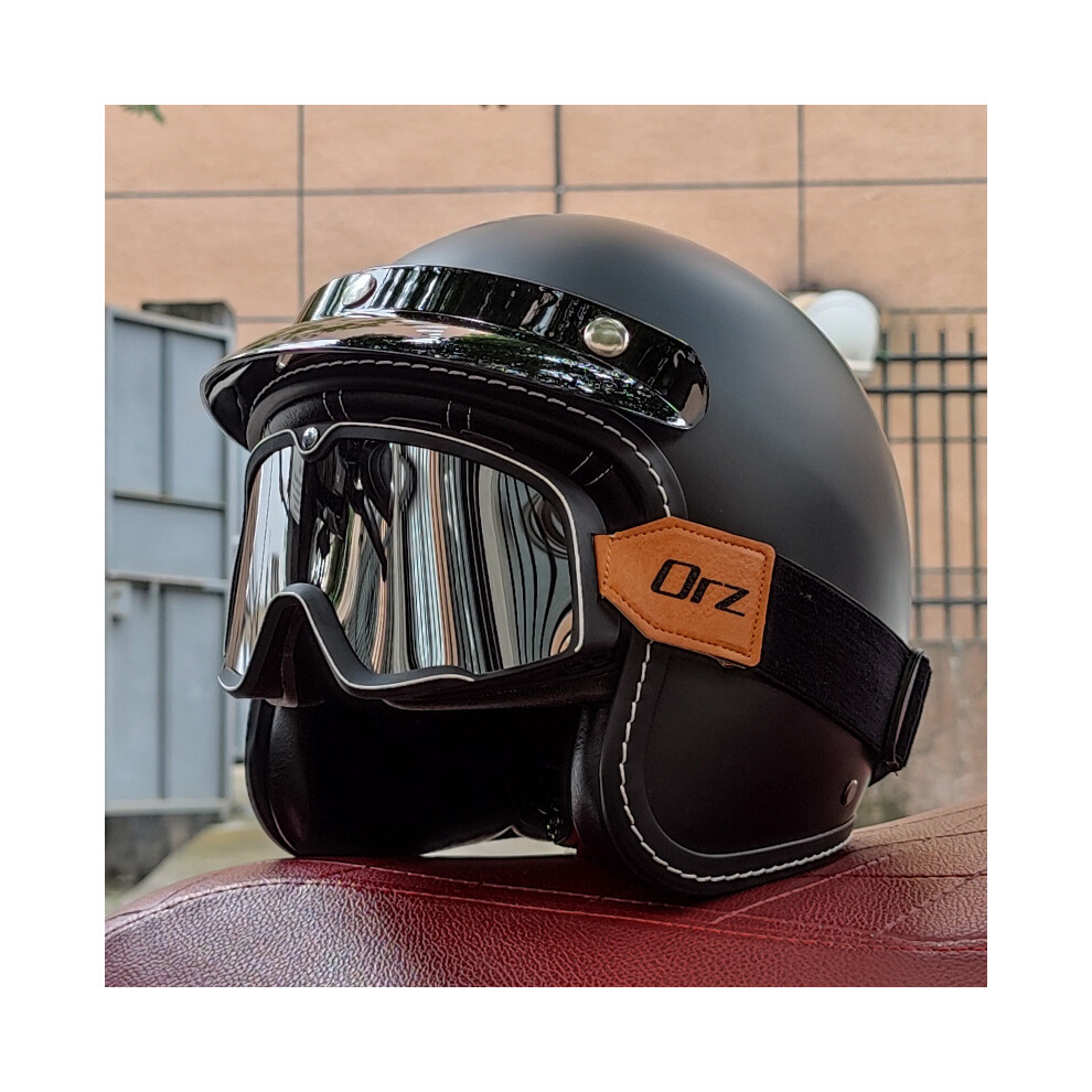 (Xxl, 20) Dot Approved Retro Motorcycle Helmet Casco 3/4 Open Face Helmet Cafe Racer Helmet Chopper Helmet Capacete Motorcycle 8130375821183