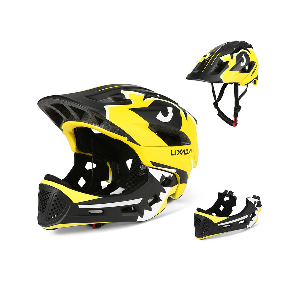 (Yellow) Kids Detachable Full Face Helmet Children Sports Safety Helmet for Cycling Skateboarding Roller Skating for Cycling-image-OPC-PGD86HY-NEW