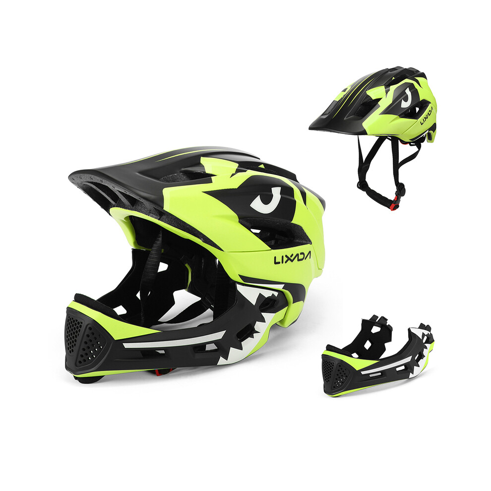 (Bright yellow) Kids Detachable Full Face Helmet Children Sports Safety Helmet for Cycling Skateboarding Roller Skating-image-OPC-PGD86TR-NEW