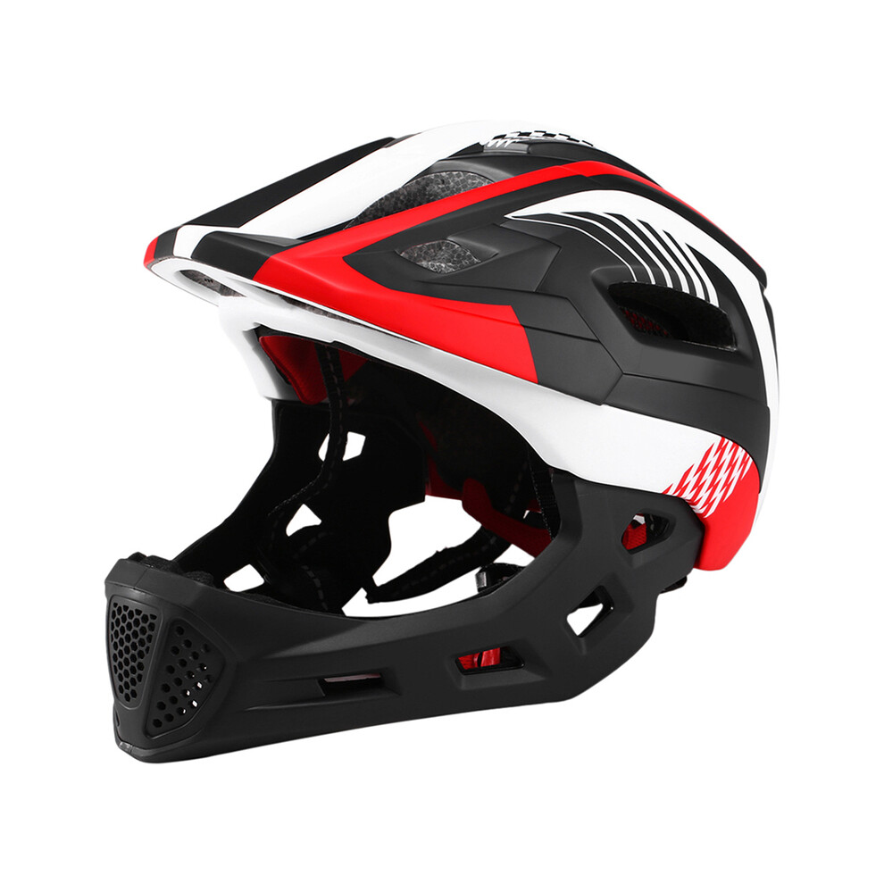 (Black Red White) Kids Detachable Full Face Bike Helmet Breathable Ultralight Cycling Sports Safety Helmet Bike Skateboard Roller Skating-image-OPC-PGD87P6-NEW