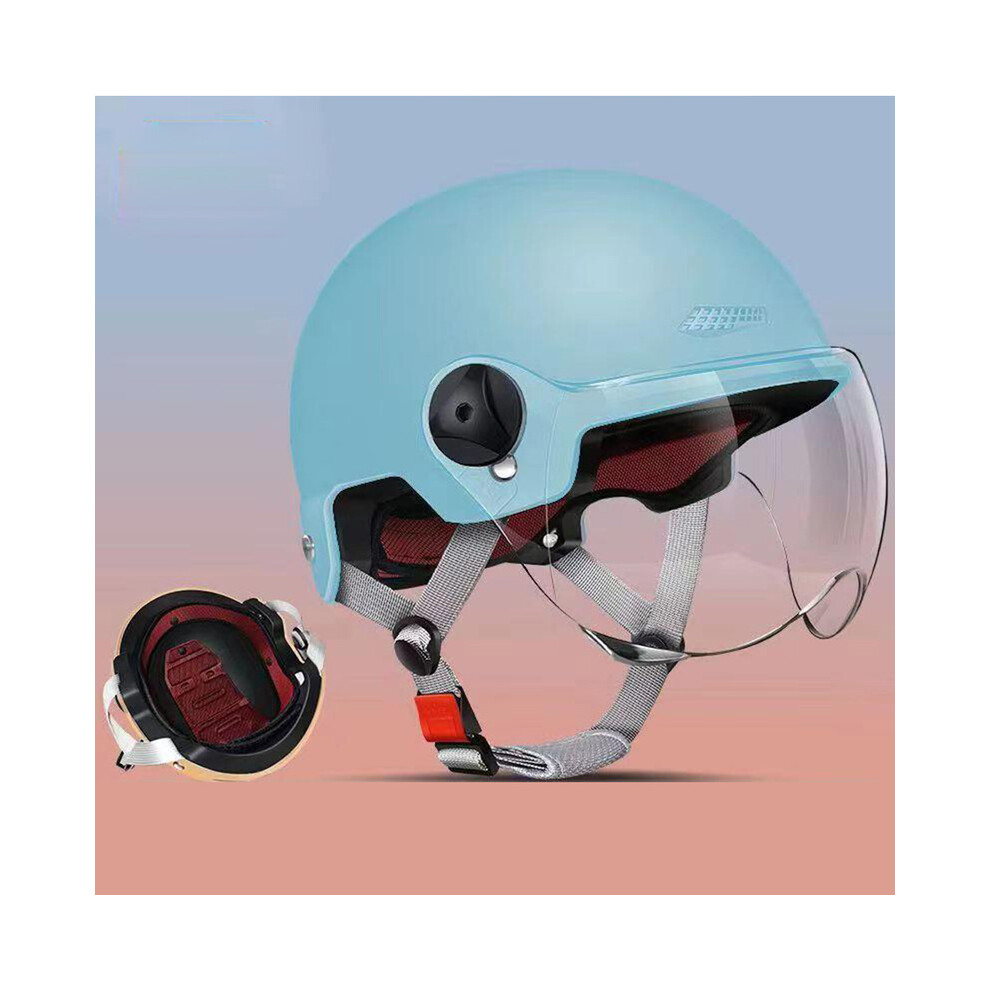 (Blue) Motorcycle Electric Bicycle Helmet For Men Women Classic Retro Scooter Half Helmet Ultralight Cycling Helmet Mtb Bike Blue 9393321819330
