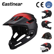 (L-58-61cm, Red black) Eastinear's New Adult Bicycle Mountain Bike Helmet Full Face Detachable One-piece Motorcycle Riding Safety Helmet Head