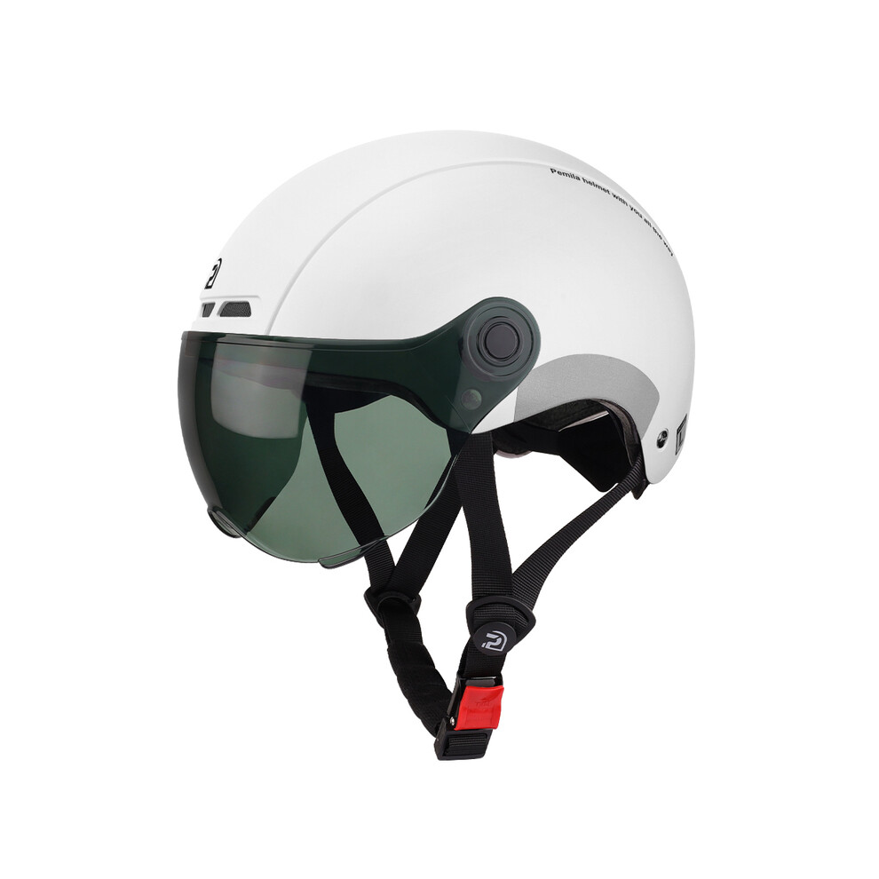 (55-62CM, V08-White-Gray) Cycling Helmet With Goggles Lens Ear Protection Reflective Sticker Bicycle Helmet MTB Road E-Bike Bike Helmet For-image-OPC-PGD899Y-NEW