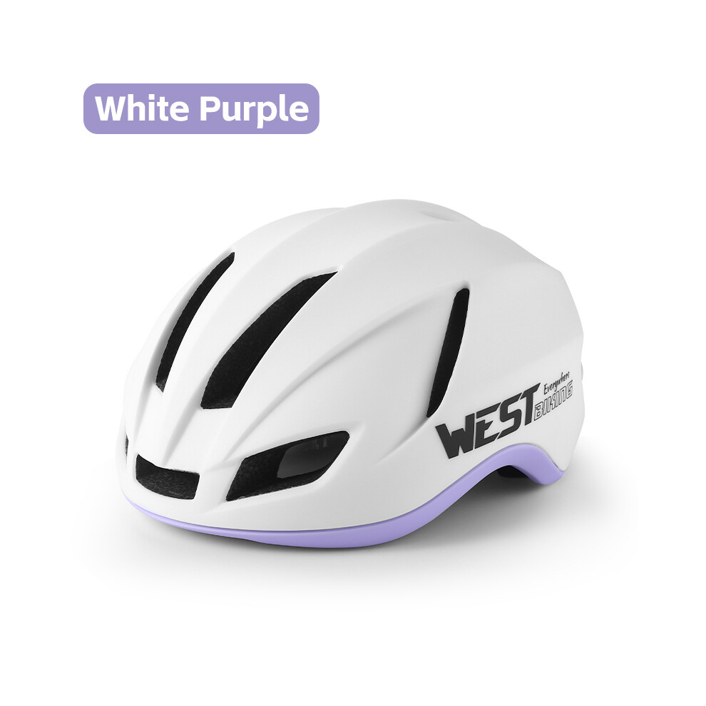 (White Purple) Lightweight Men Aero Helmet Female Khaki Helmet MTB Road Bike Electric Scooter Couple's Helmet With Rear LED Lights-image-OPC-PGD89RX-NEW