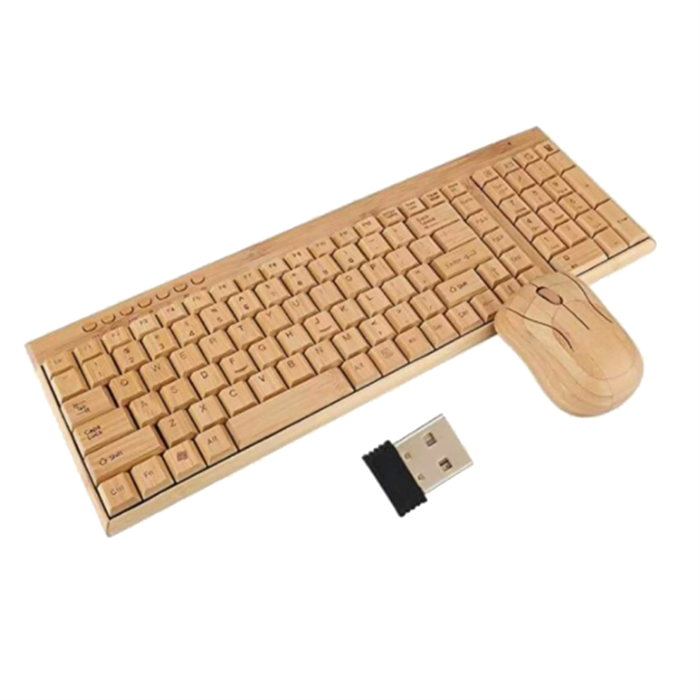 2.4Ghz Wireless Keyboard And Mouse With Bamboo Design 4852214015402