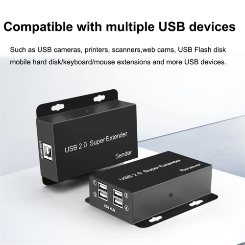 USB 2.0 Super Extender 50M Verlengkabel over CAT6 4 Poorts USB EU PLUG 2
