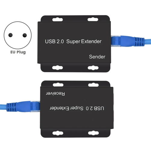 USB 2.0 Super Extender 50M Verlengkabel over CAT6 4 Poorts USB EU PLUG 1