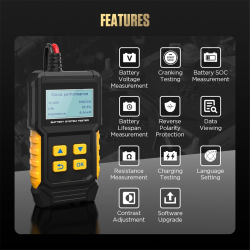 BT360 12V Car Battery Tester Analyzer Digital Auto Diagnostic 2
