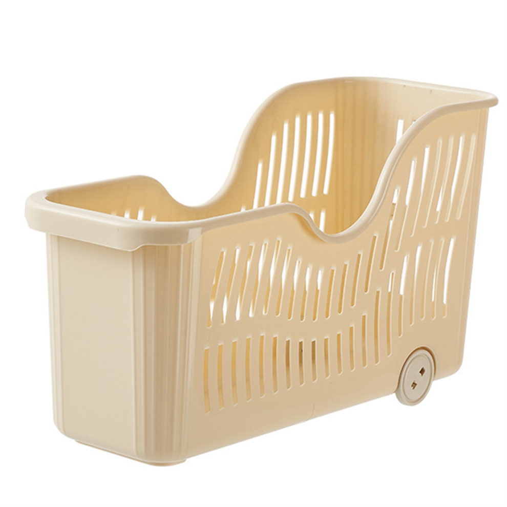 Panier de rangement de cuisine à roulettes, rangement de jouets et de collations en plastique