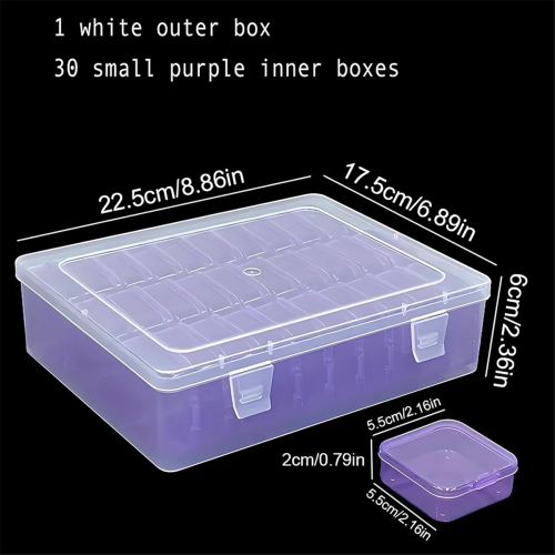 Mini Tool Box, 30 Compartments Small Items Crafts Storage Box 1