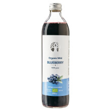 LOOV Wild Blueberry Juice Organic 500 ml Wild-Crafted from Nordic Forests 100% Blueberries Not from Concentrate No Water Added No Added Sugar
