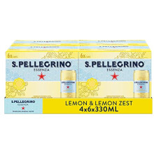 San Pellegrino Essenza Sparkling Water Lightly Flavoured Lemon & Lemon Zest 24x330ml