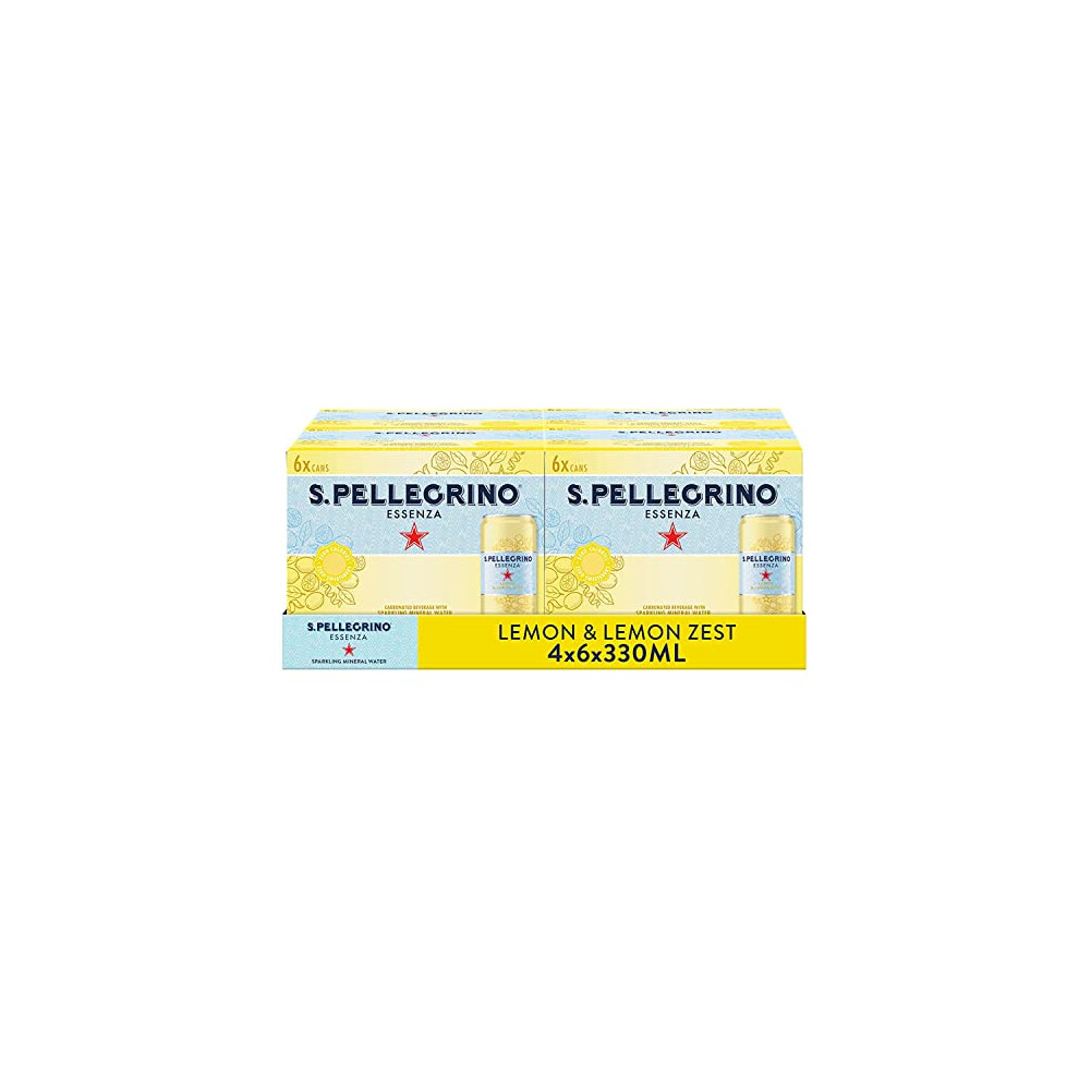 San Pellegrino Essenza Sparkling Water Lightly Flavoured Lemon & Lemon Zest 24X330ml