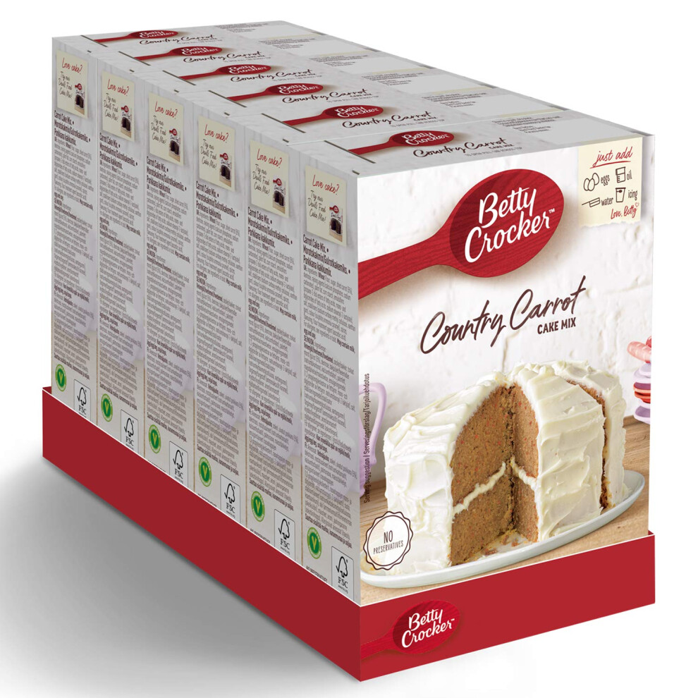Betty Crocker Country Carrot Cake Mix 425g (Pack of 6)
