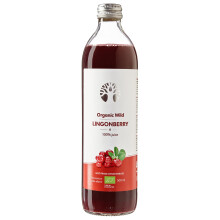 LOOV Organic Wild Lingonberry Juice 500ml 100% from Directly Pressed Lingonberries Contain Polyphenol No Sugar Added Wild-Crafted from Nordic Forest