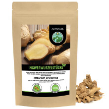 Ginger Root Pieces 1kg 2.2 lb by Alpi Nature, Dried and Cut Ginger Root Pieces 50-80mm for Tea