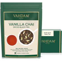 VAHDAM, Vanilla Spiced Masala Chai Tea (100g, 50+ Cups) Gluten Free Delicious Blend of Vanilla & Masala Chai Tea | Spiced Chai Tea Loose Leaf | Brew