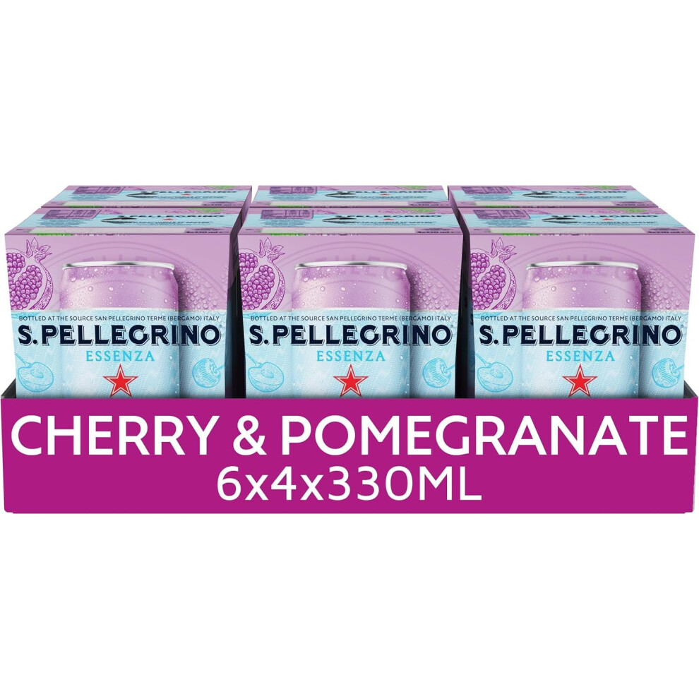 San Pellegrino Essenza Sparkling Water Cherry & Pomegranate Lightly Flavoured 24X330ml