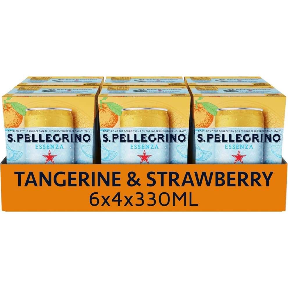San Pellegrino Essenza Sparkling Water Tangerine & Strawberry Lightly Flavoured 24X330ml