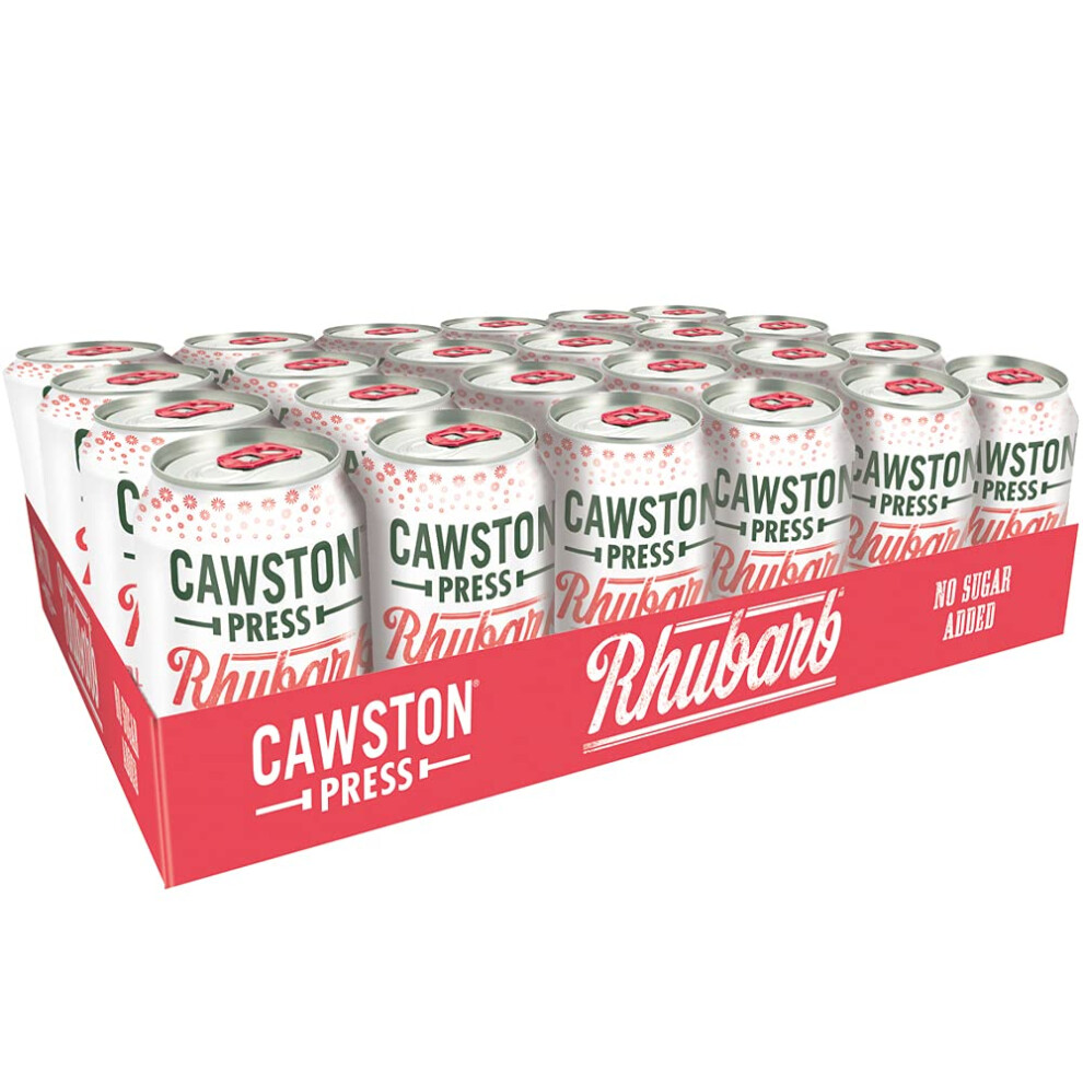 Cawston Press Rhubarb Fizzy Drink Blended With Sparkling Water And Pressed Apple Juice (330Ml X 24 Cans) | Gluten Free - Vegan - No Added Sugar