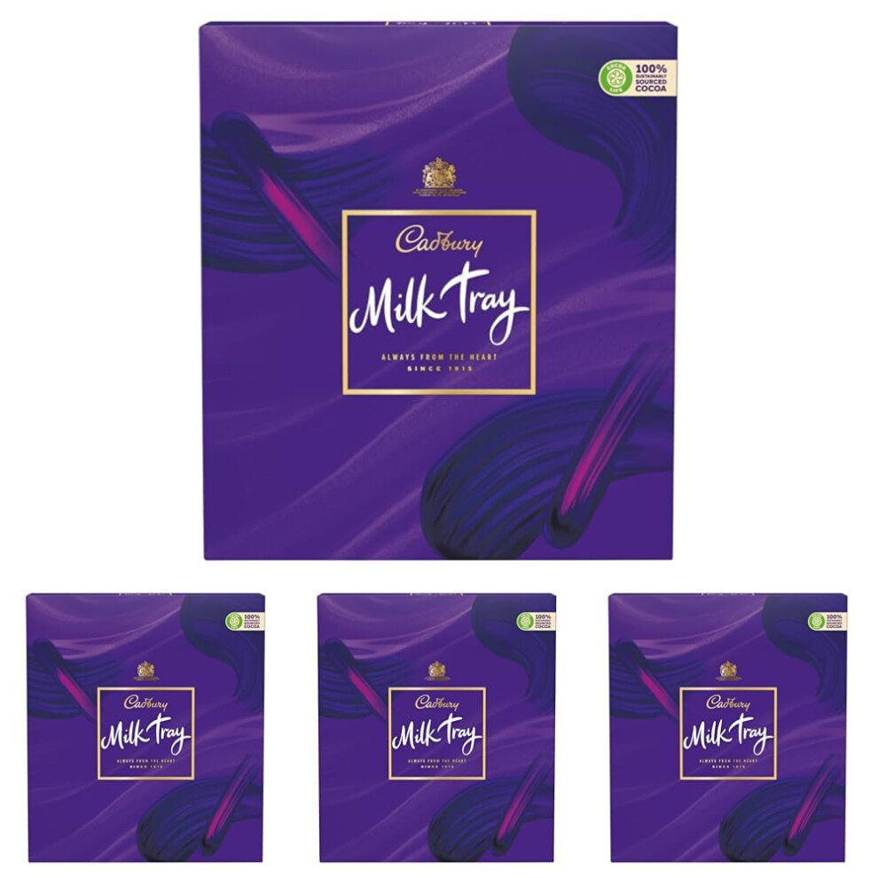 Cadbury Milk Tray Chocolate Box, Assorted Milk Chocolates Gift Set, 360g (Pack of 4)
