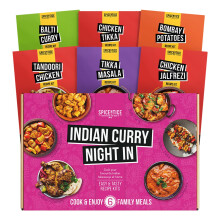 SPICENTICE Indian Curry Night In - 6 Curry Kits with Premium Indian Natural Spices & Seasonings -100% Natural Premium Curry Spices - Vegan & Low