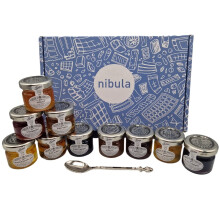 Luxury Jam and Marmalade Selection Hamper | Nibula Treats | Includes 10 Mini Jars of Jam, Marmalade and Honey and a Jam Spoon | Ideal for Men and