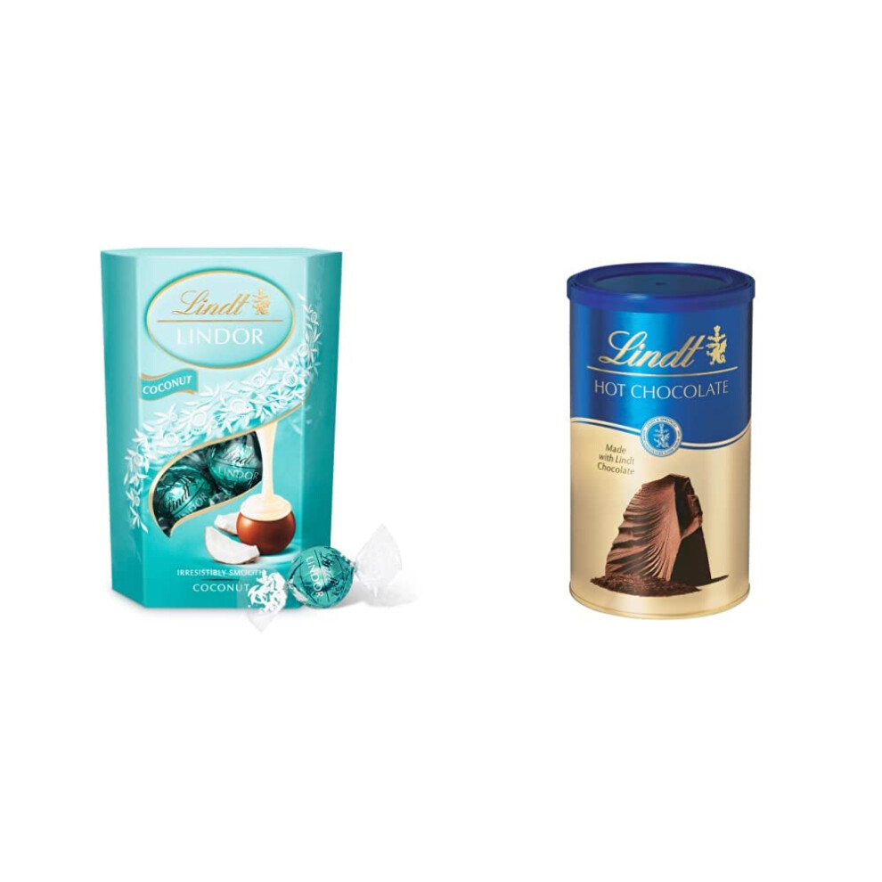 Lindt Lindor Coconut Milk Chocolate Truffles Box - Approx 16 balls, 200g - Chocolate Truffles with a Smooth Melting Filling - For Him or Her for