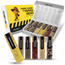 DIBYS WHERE THE PEPPER GROWS Pepper Gift Set | Exquisite Selection of 6 Pepper Varieties with Recipes | Exciting Spice Sets for Cooking & Seasoning |