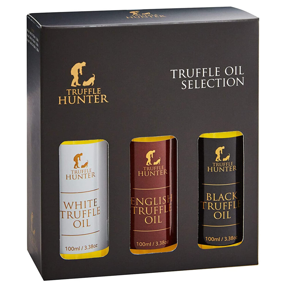 TruffleHunter - English, Black & White Truffle Oil Set - Extra Virgin Olive Oil & Cold-Pressed Rapeseed Oil - 100ml x 3-image-OPC-PGD986T-NEW